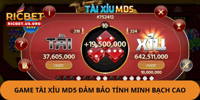 Game Tài Xỉu MD5 đảm bảo tính minh bạch cao.